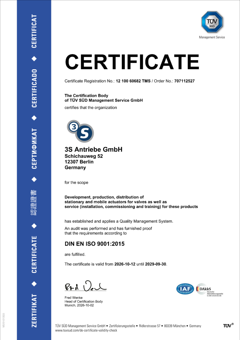DIN EN ISO 9001 Zertifikat EN